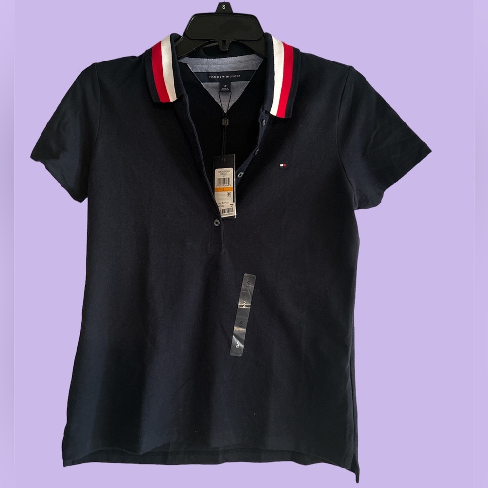 Classic Tommy short sleeve blue Polo shirt